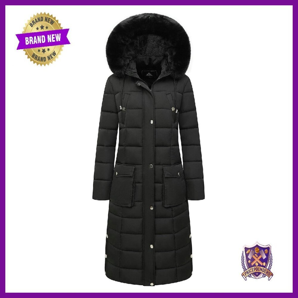 Women's Waterproof Long Winter Coat Thickened Down Alternative Puffer Jacket